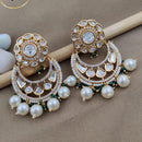 Jewel Addiction Gold Plated Polki kundan Stone And Beads Dangler Earrings