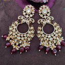Jewel Addiction Gold Plated Polki kundan Stone And Beads Dangler Earrings