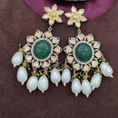 Jewel Addiction 2 Tone Plated Polki kundan Stone And Beads Dangler Earrings