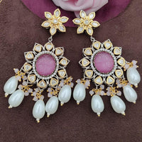Jewel Addiction 2 Tone Plated Polki kundan Stone And Beads Dangler Earrings