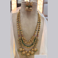 Jewel Addiction Gold Plated Pota Stone And Pearls Long Necklace Set