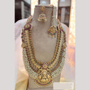 Jewel Addiction Copper Gold Pota Stone And Pearl Necklace Set
