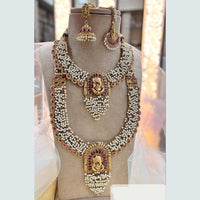 Jewel Addiction Copper Gold Pota Stone And Pearl Necklace Set