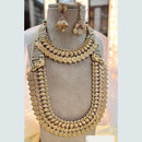 Jewel Addiction Copper Gold Pota Stone And Pearl Necklace Set