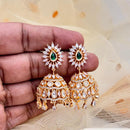 Jewel Addiction Gold Plated Polki Kundan Stone Jhumki Earrings