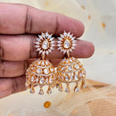Jewel Addiction Gold Plated Polki Kundan Stone Jhumki Earrings