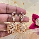Jewel Addiction Gold Plated Polki Kundan Stone Jhumki Earrings