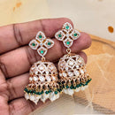 Jewel Addiction Gold Plated Polki Kundan Stone Jhumki Earrings