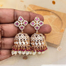 Jewel Addiction Gold Plated Polki Kundan Stone Jhumki Earrings