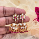 Jewel Addiction Gold Plated Polki Kundan Stone Jhumki Earrings