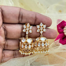 Jewel Addiction Gold Plated Polki Kundan Stone Jhumki Earrings