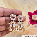 Jewel Addiction Gold Plated Polki Kundan Stone Jhumki Earrings