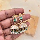 Jewel Addiction Gold Plated Polki Kundan Stone Jhumki Earrings