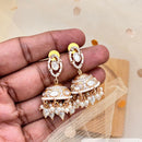 Jewel Addiction Gold Plated Polki Kundan Stone Jhumki Earrings