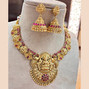 Jewel Addiction Copper Gold Pota Stone Temple Necklace Set