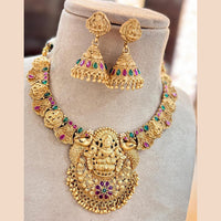 Jewel Addiction Copper Gold Pota Stone Temple Necklace Set