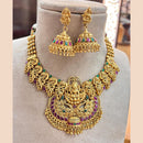 Jewel Addiction Copper Gold Pota Stone Temple Necklace Set