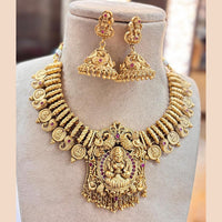Jewel Addiction Copper Gold Pota Stone Temple Necklace Set