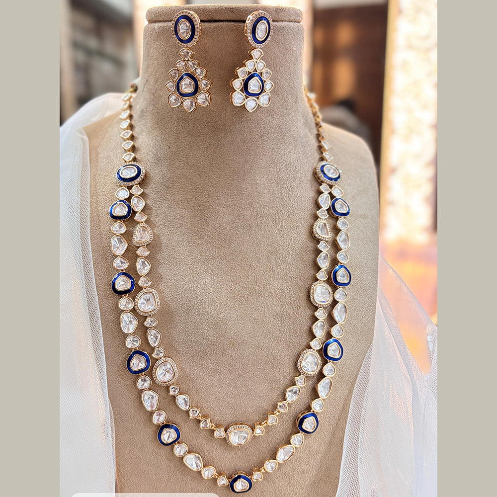 Jewel Addiction Designer Gold Plated Kundan And Meenakari Long Necklace Set