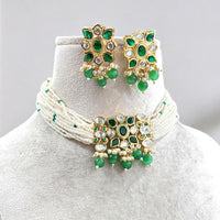 Jewel Addiction Gold Plated Polki Kundan And Pearls Choker Necklace Set