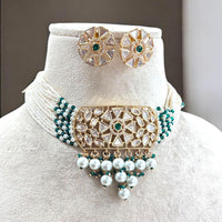 Jewel Addiction Gold Plated Polki Kundan And Pearls Choker Necklace Set