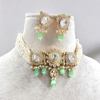 Jewel Addiction Gold Plated Polki Kundan And Pearls Choker Necklace Set
