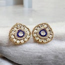 Jewel Addiction Gold Plated Polki Kundan Stone And Meenakari Studs Earrings