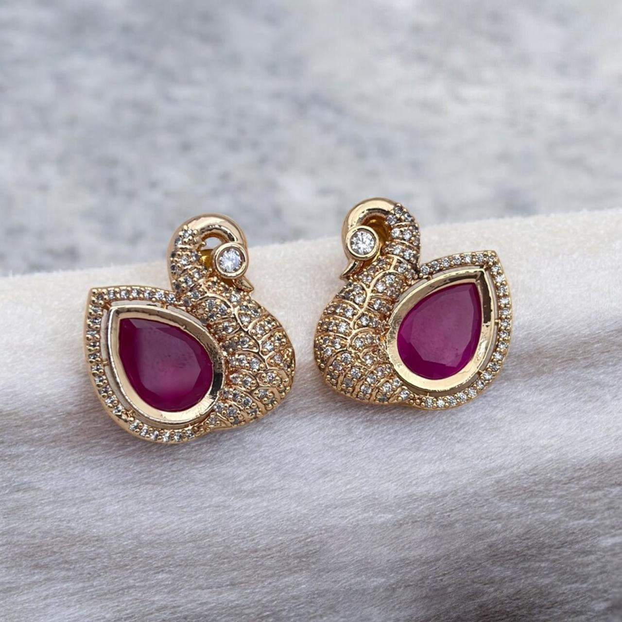 Jewel Addiction Gold Plated Polki Kundan Stone And Beads Studs Earrings