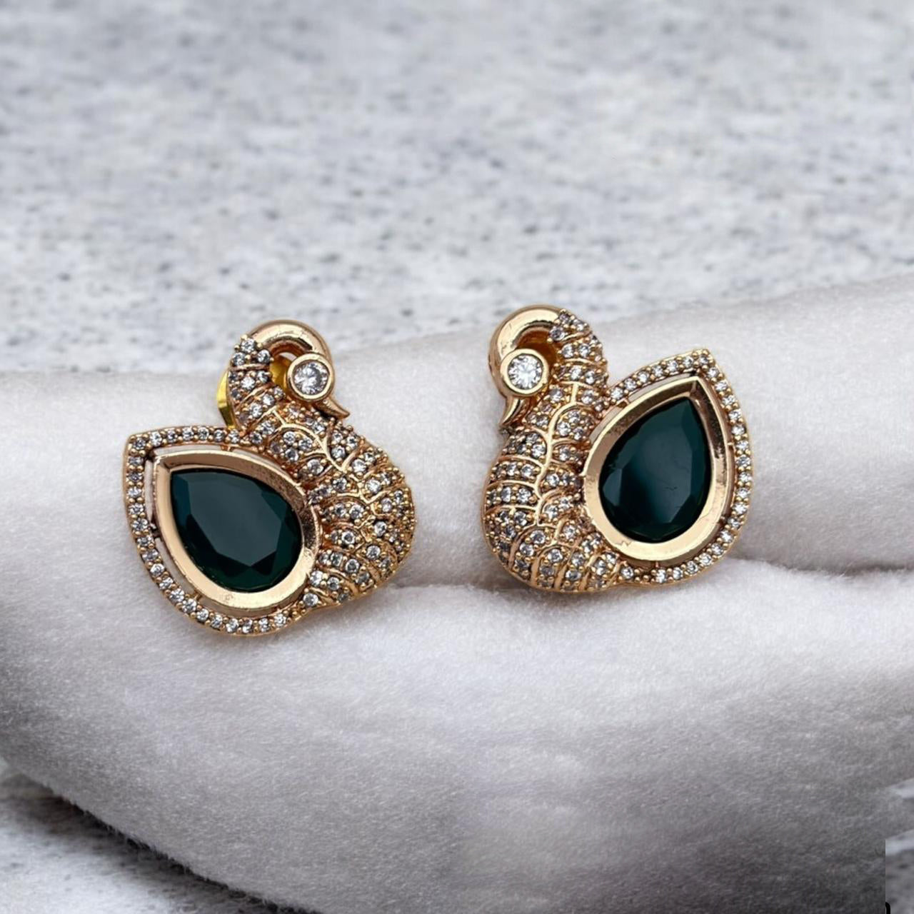 Jewel Addiction Gold Plated Polki Kundan Stone And Beads Studs Earrings