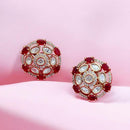 Jewel Addiction Gold Plated Polki Kundan Stone Studs Earrings