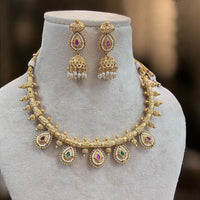 Jewel Addiction Gold Plated Pota And Pearls Necklace Set