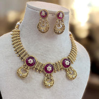 Jewel Addiction Gold Plated Pota And Pearls Necklace Set
