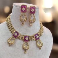 Jewel Addiction Gold Plated Pota And Pearls Necklace Set
