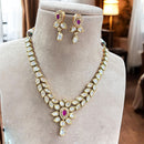 Jewel Addiction Gold Plated Polki Kundan Stone Necklace Set