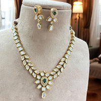 Jewel Addiction Gold Plated Polki Kundan Stone Necklace Set