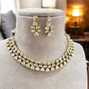 Jewel Addiction Gold Plated Polki Kundan Stone Necklace Set
