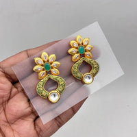 Jewel Addiction Gold Plated kundan Stone Meenakari Dangler Earrings