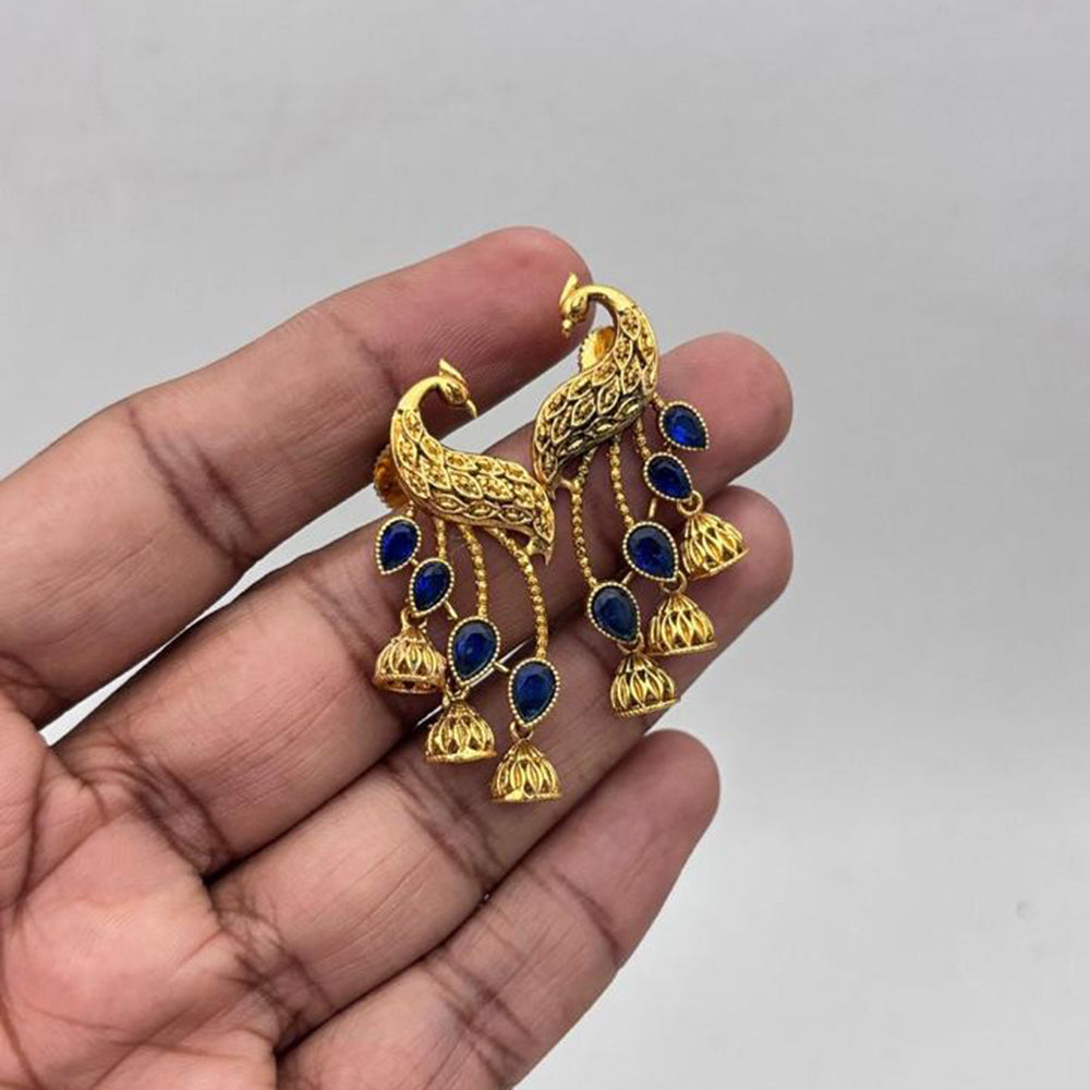 Jewel Addiction Gold Plated Pota Stone Jhumki Earrings