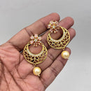 Jewel Addiction Gold Plated Crystal Stone And Pearl Dangler Earrings