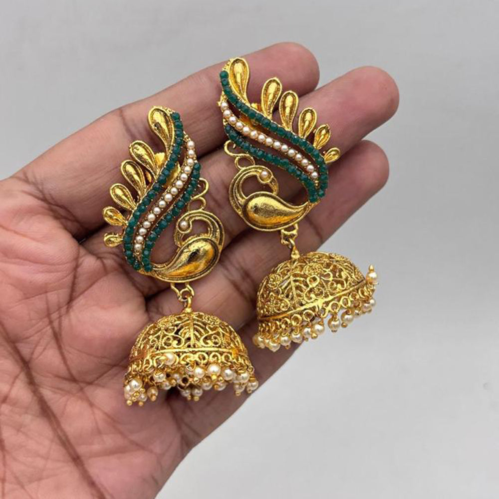 Jewel Addiction Gold Plated  Pearls Jhumki Earrings