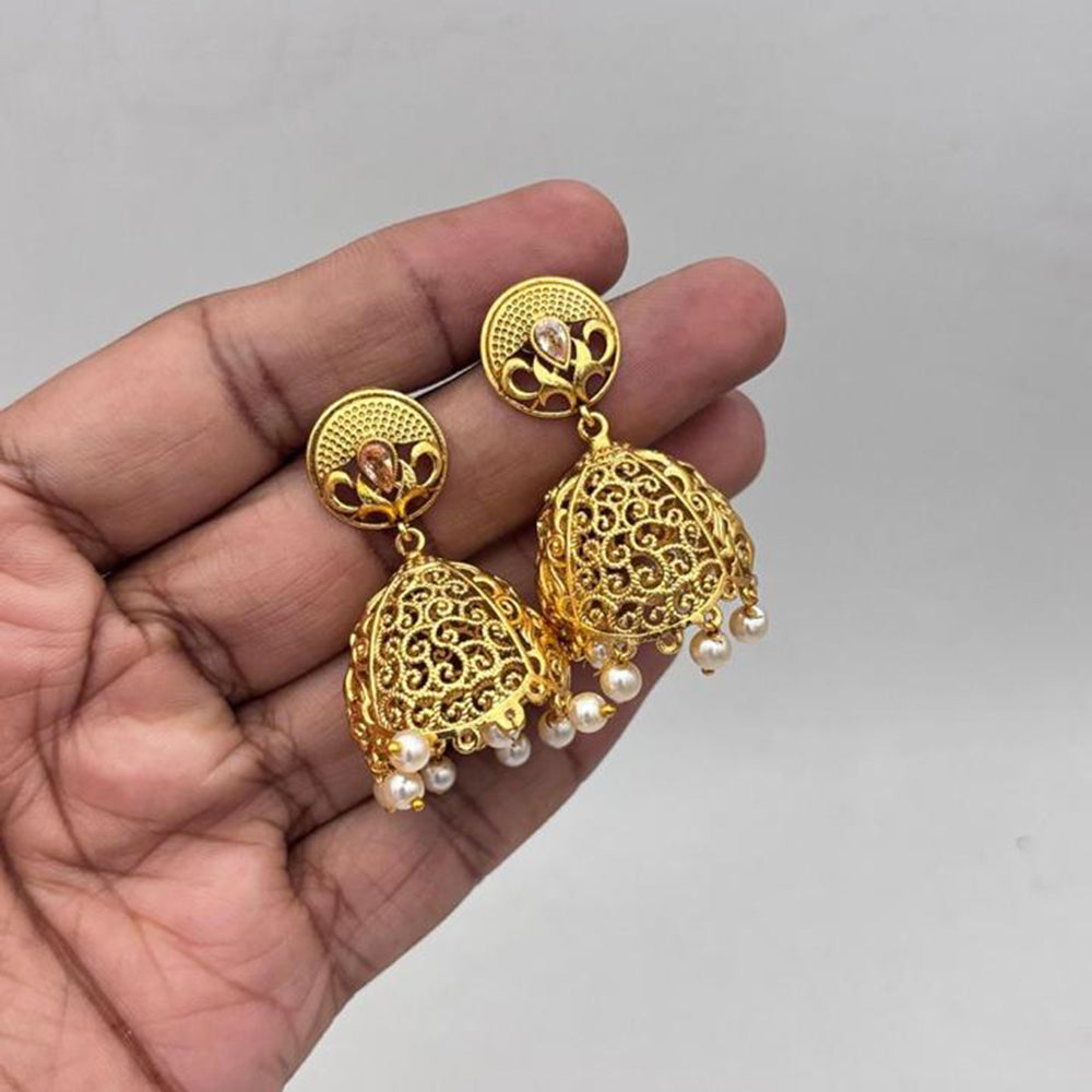 Jewel Addiction Gold Plated Pearls Jhumki Earrings