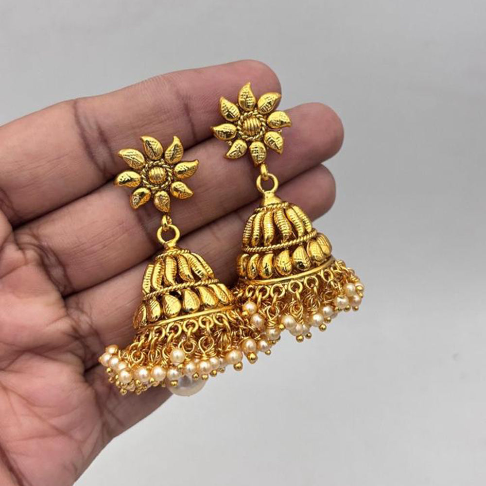 Jewel Addiction Gold Plated Pearls Jhumki Earrings