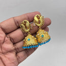 Jewel Addiction Gold Plated Crystal Stone And  Pearls Jhumki Earrings