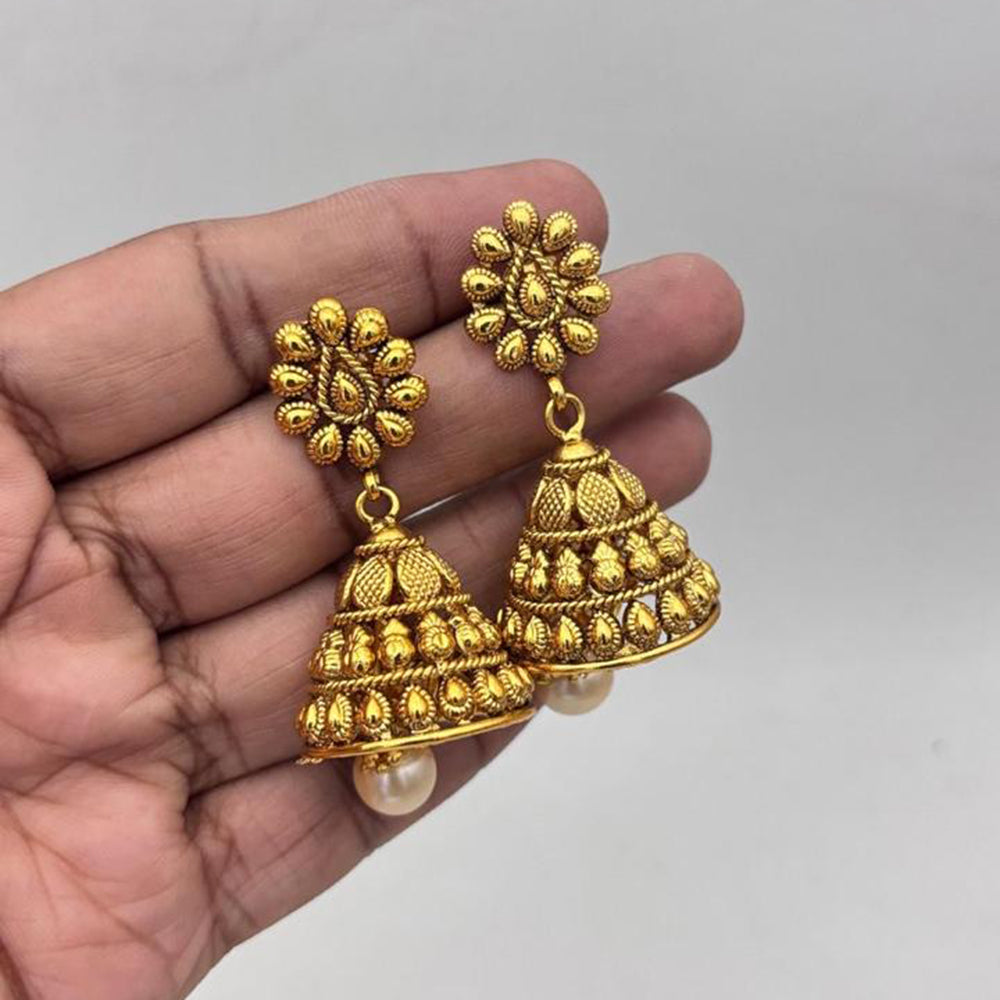 Jewel Addiction Gold Plated Pearls Jhumki Earrings
