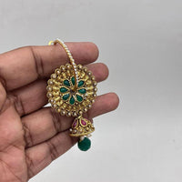 Jewel Addiction Gold Plated Pota Stone And  Pearls Jhumki Earrings