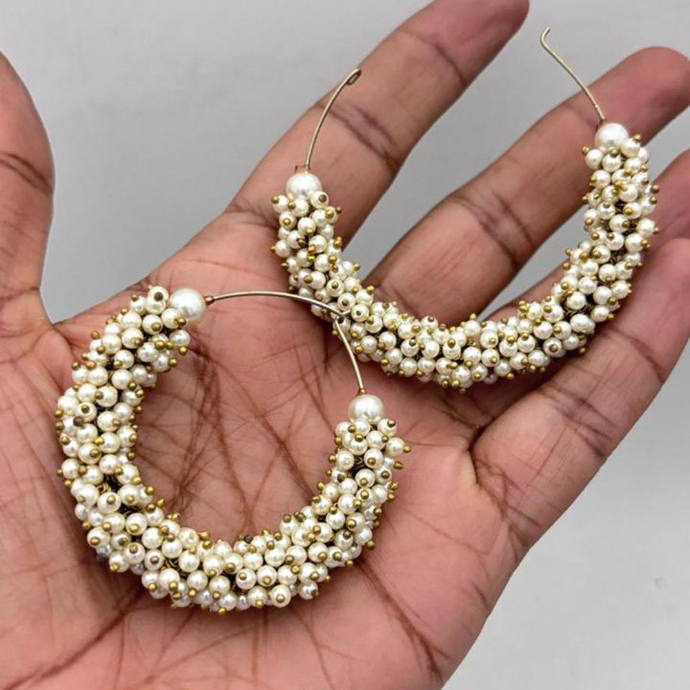 Jewel Addiction Gold Plated Pearl Dangler Earrings