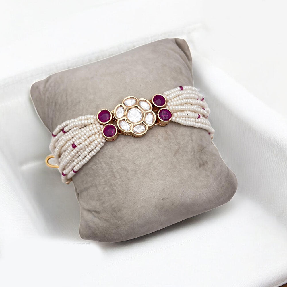 Jewel Addiction Gold Plated Polki Kundan Bracelet