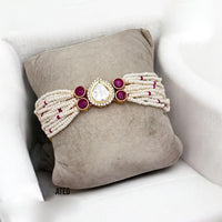 Jewel Addiction Gold Plated Polki Kundan Bracelet