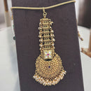 Jewel Addiction Gold Plated Pota Stone And Pearl Maangtikka