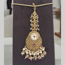Jewel Addiction Gold Plated Pota Stone And Pearl Maangtikka